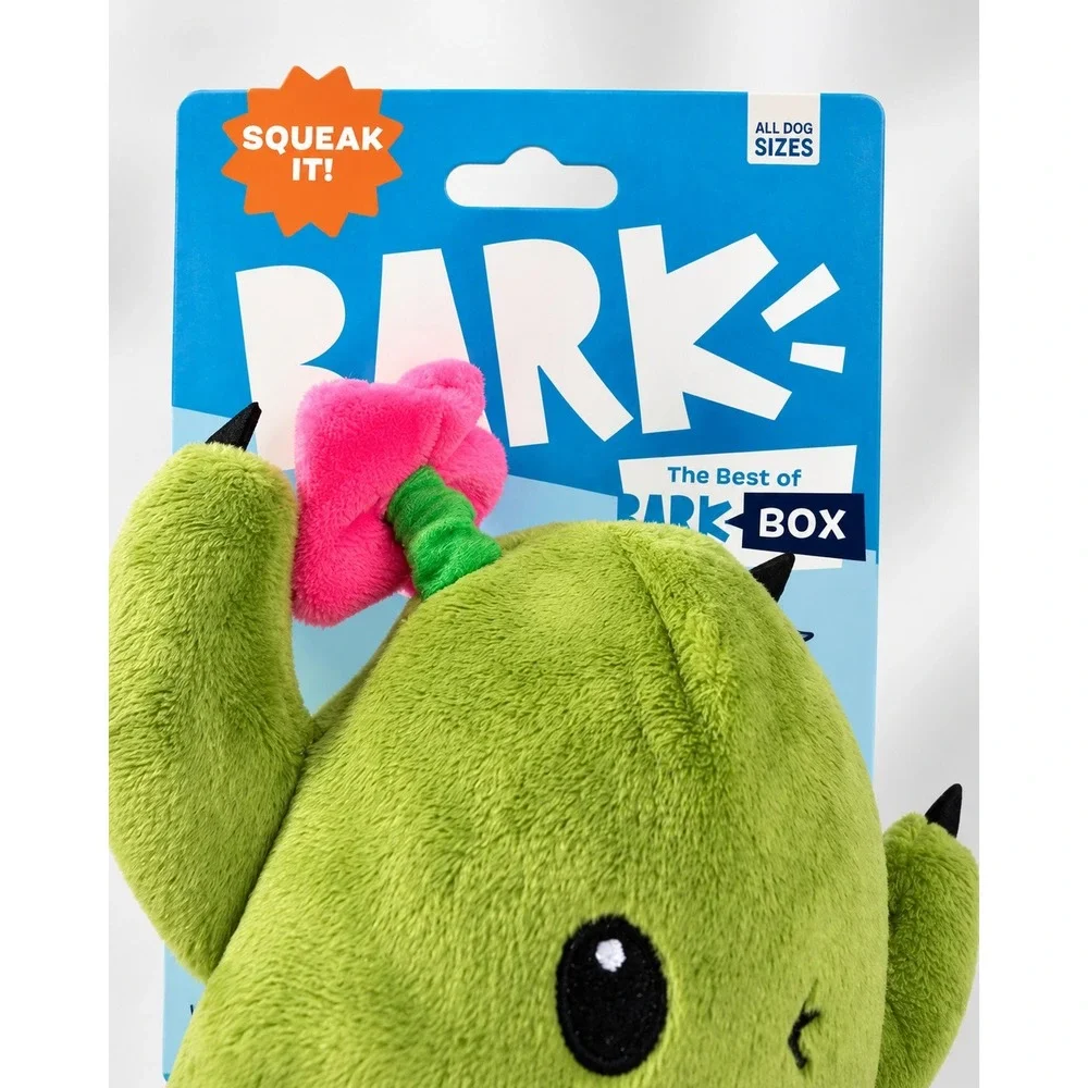 BARK BarkBox Consuela Cactus Plush Dog Toy Squeaker Hidden Toy New